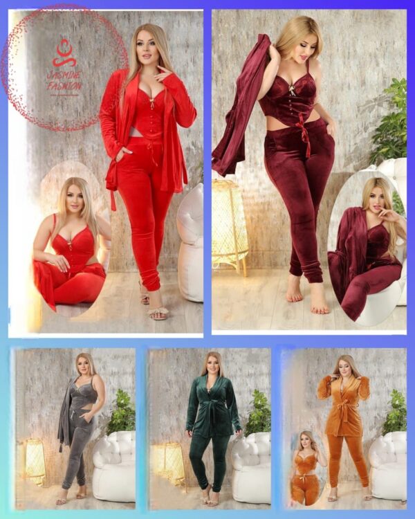 Velvet Heidi Lux Pajama Set 3-Piece - Image 3