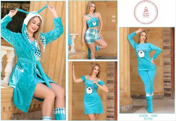 Luxury 10Q Robe Pajama Set – High-Quality Heidi Velvet - Image 4